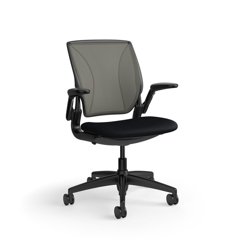 Fauteuil de travail ergonomique avec dossier Caraway World ML et siège rembourré Corde 4, Gris / Noir, Noir