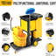 3 Tier Commercial Janitorial Cart With Key-Locking Cabinet