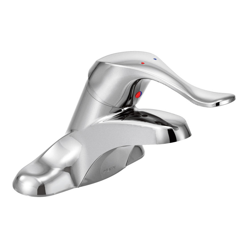 Robinet de salle de bain central à deux poignées M-Bition avec bonde escamotable optionnelle
