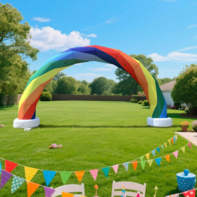 Arche gonflable demi-cercle avec souffleur intégré Wellcomer, Arc-en-ciel