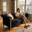 Canapé Chesterfield en velours (noir)