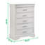 Commode moderne 5 tiroirs en bois blanc
