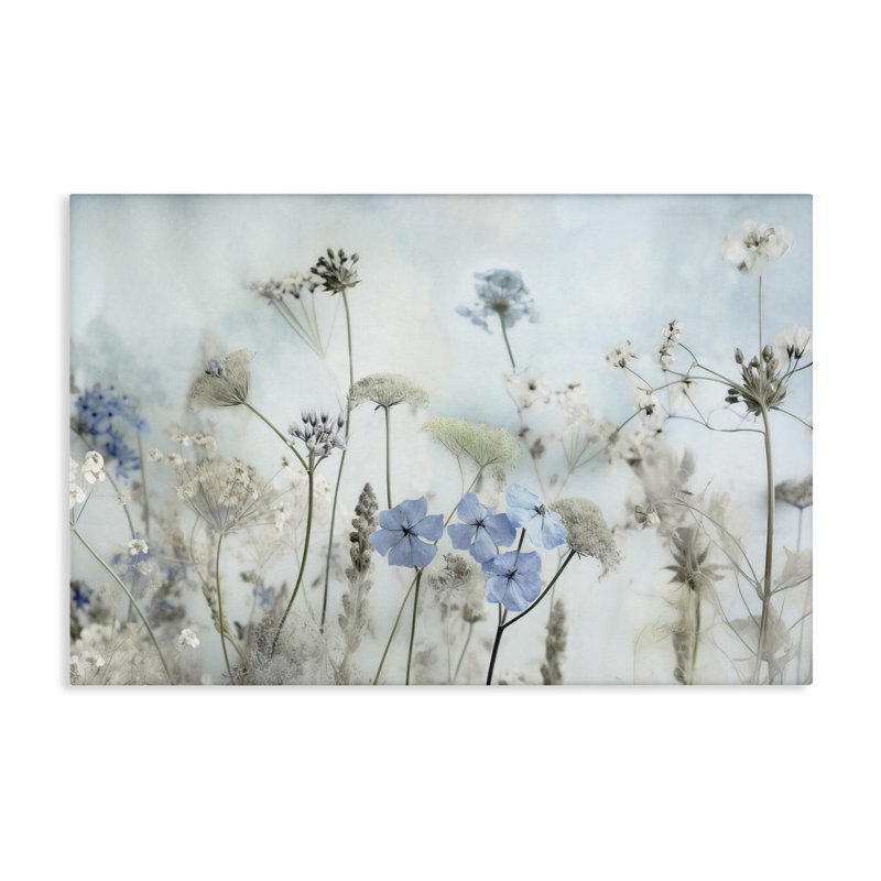 Art mural sur toile fleurs sauvages subtiles par Irene Weisz, H 20 po x l 30 po