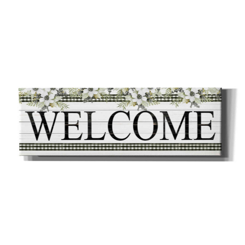 «Welcome» par Cindy Jacobs, art mural sur toile, H 20 po x l 60 po x P 1,5 po