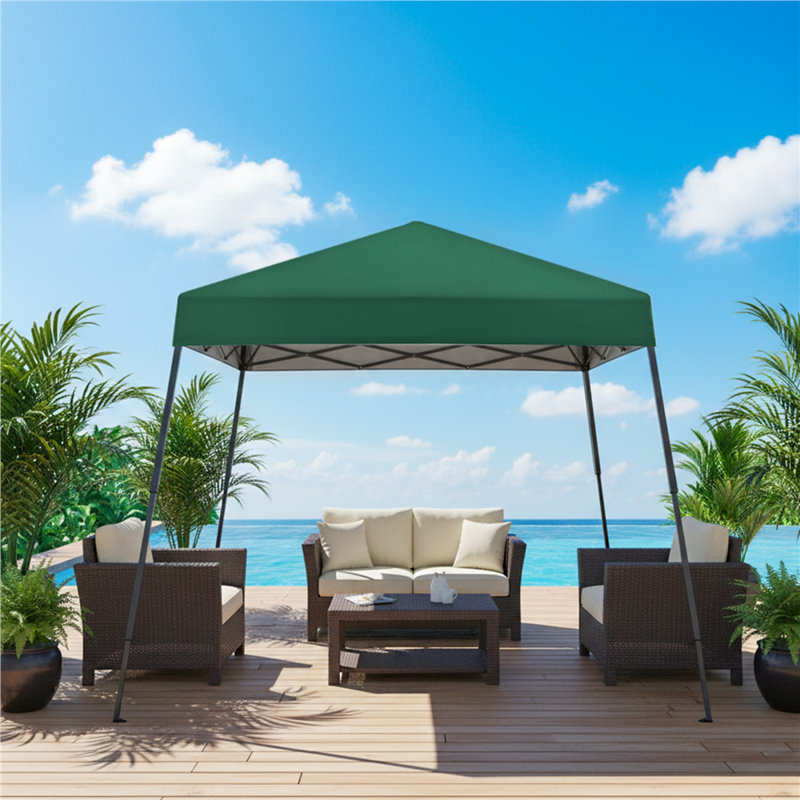 3x3 M Pop Up Canopy Outdoor Tent with Carry Bag, Dark Green