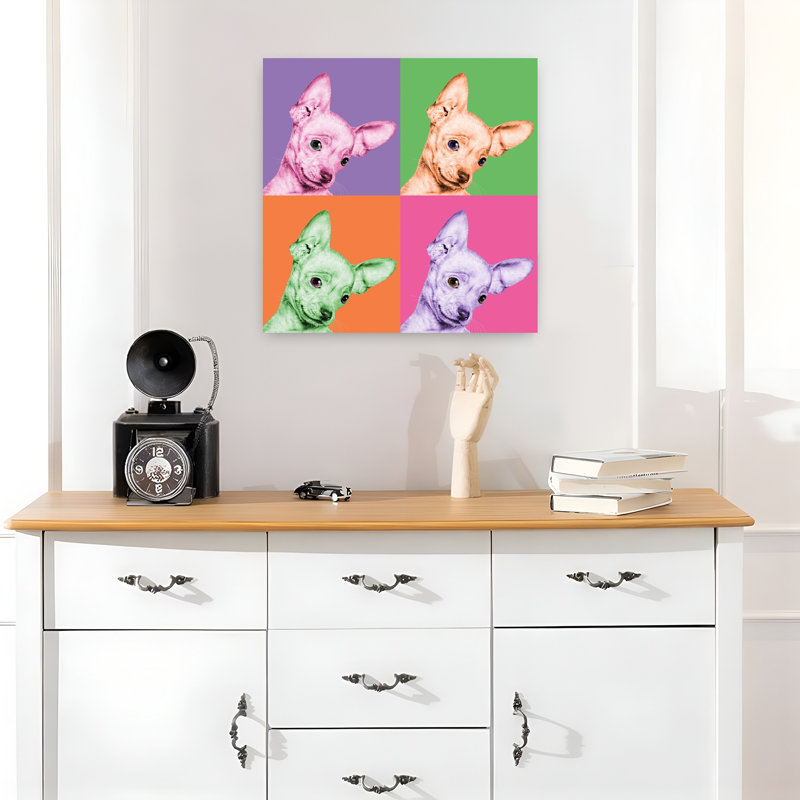 Sweet Chihuahua, art contemporain pour chien, H 18 po x l 18 po
