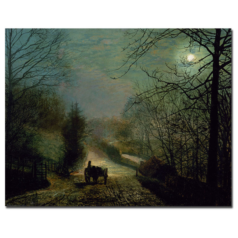 « gorge valley » par john atkinson grimshaw, reproduction d’art sur toile tendue, H 18 po x l 24 po x P 2 po