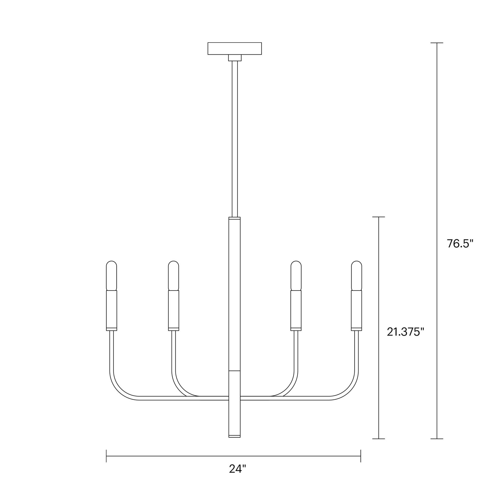 Tedder 6-Light Chandelier, Polished Nickel