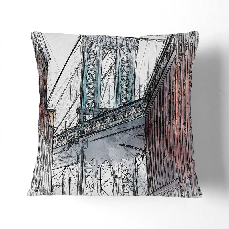 Abstract Square Throw Cushion, 40cm H x 40cm W x 15cm D