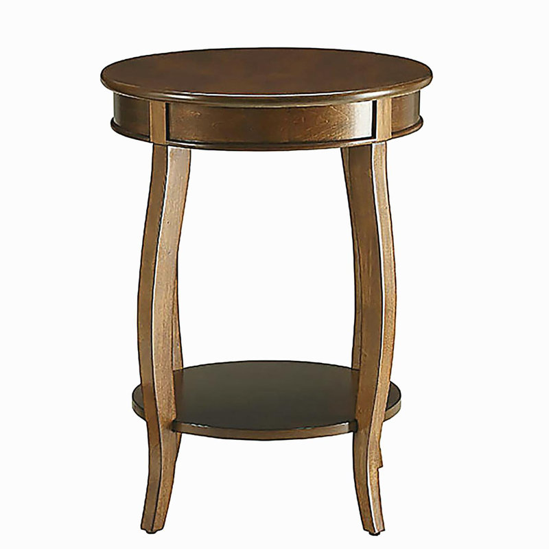 Table d'appoint ronde en noyer avec base