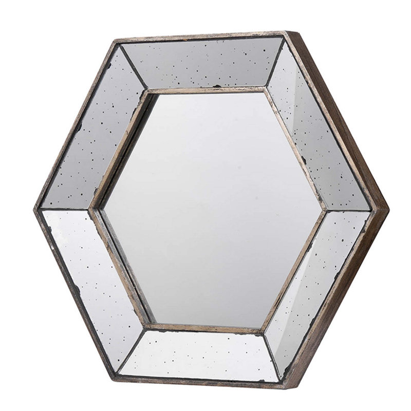 Miroir mural 21 po x 18 po Hexagon