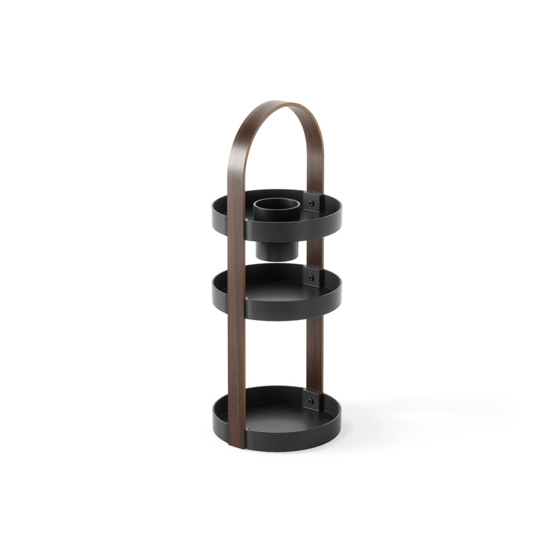 Bellwood Wood 3 Compartment Makeup Organizer, Black