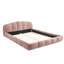 Structure de lit tapissier en chenille, tête de lit épaisse incurvée et pied de lit enveloppé, lit de plancher à profil bas, aucun sommier requis-133238176