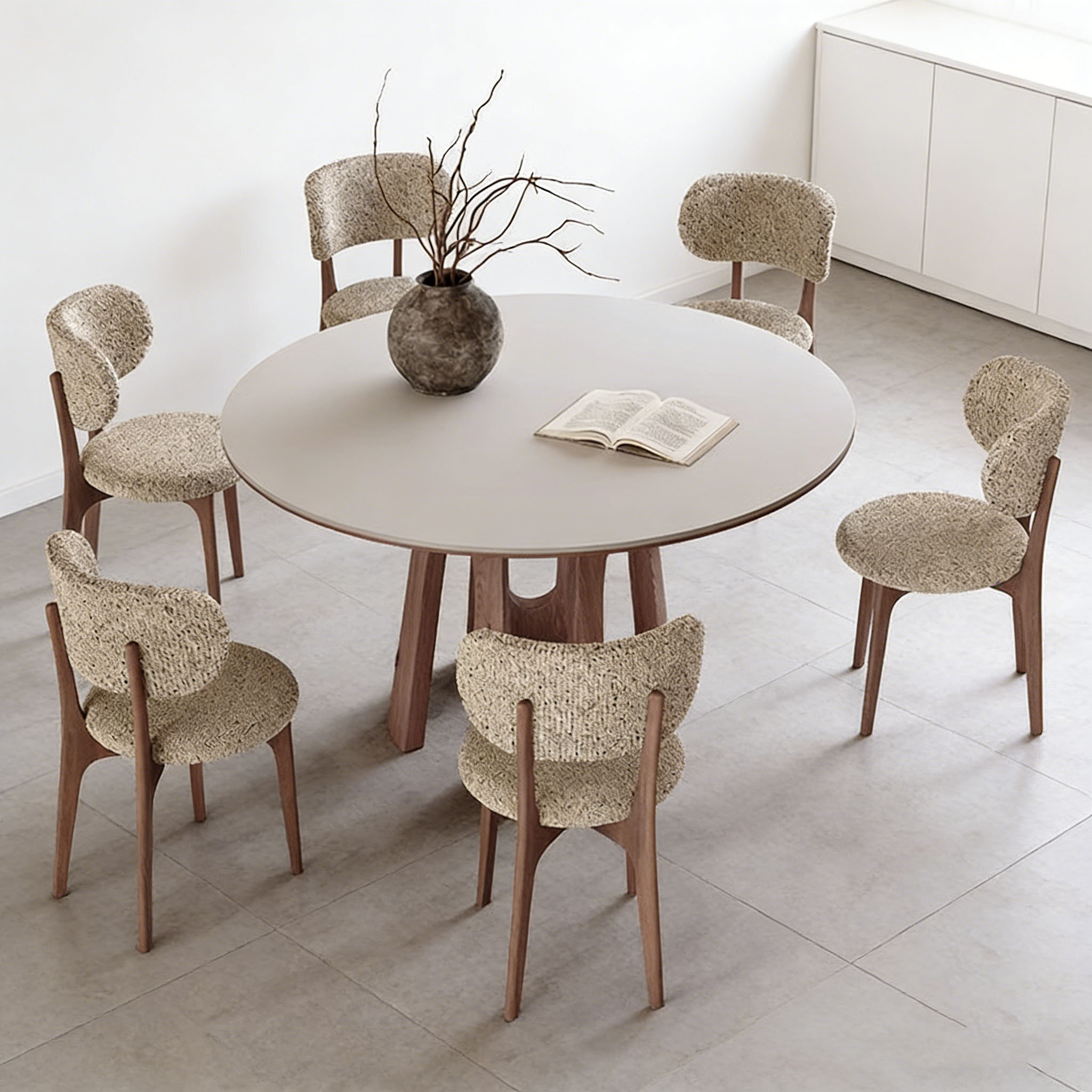 Corrigan Studio® Wabi-Sabi Round Sintered Stone Dining Table | Wayfair