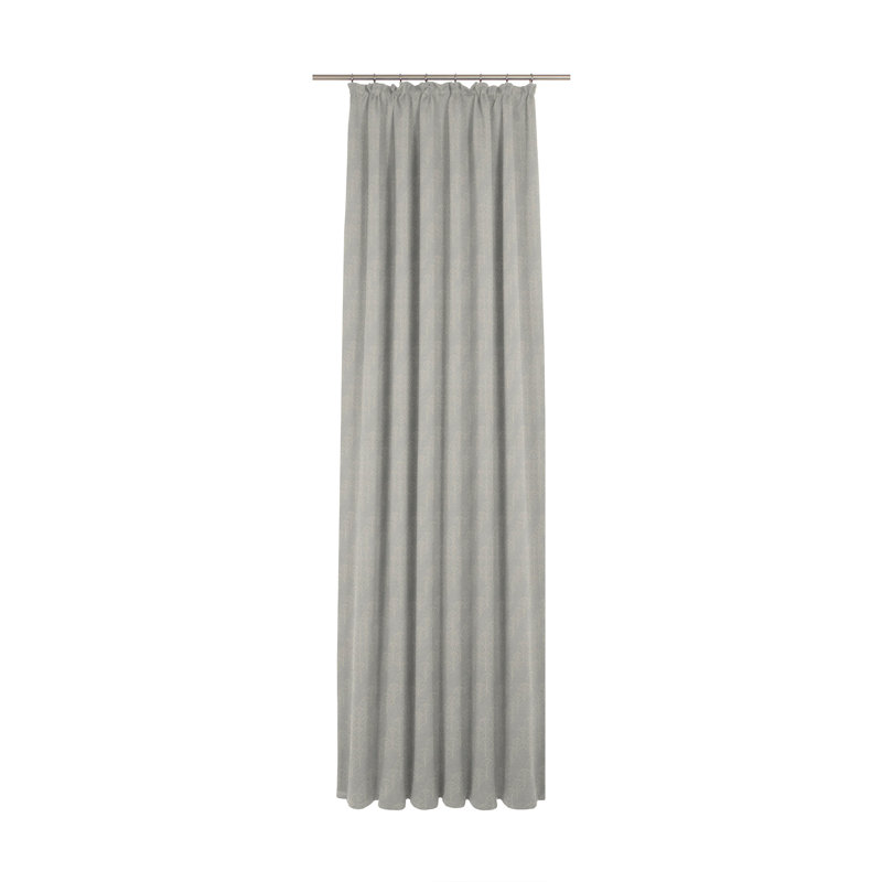 Lizeth Pencil Pleat Opaque Single Curtain, 245cm Width x 145cm Drop, Light grey