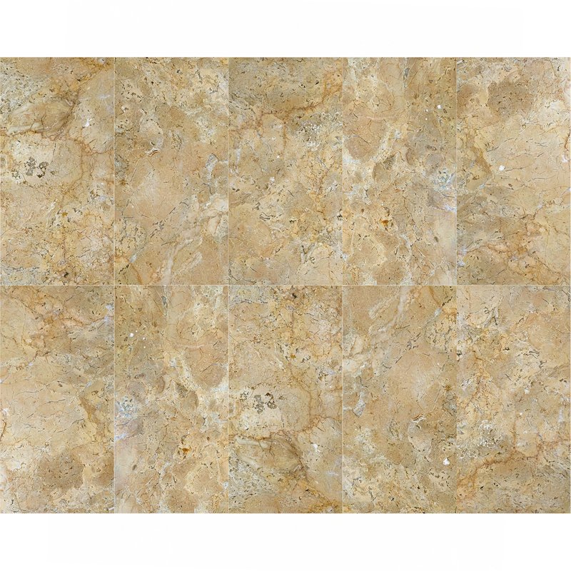 12*24 Waterjet Marble Tile, Beige/Gold