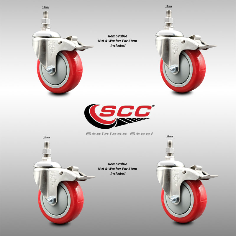 Polyurethane Casters, Red