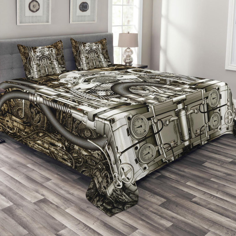 Industrial Polyester Coverlet, Queen Coverlet + 2 Shams