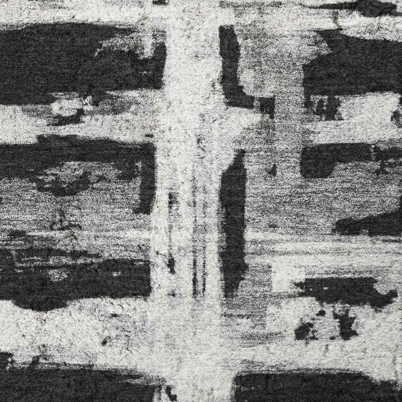 Tapis à rayures Dream Shag ADS745 lavable à la machine de qualité supérieure, Black, 8' x 10'