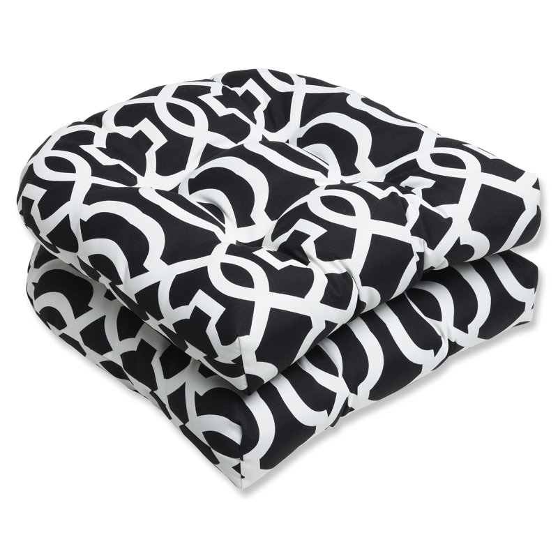 Coussin de siège d'intérieur / d'extérieur, Noir / blanc