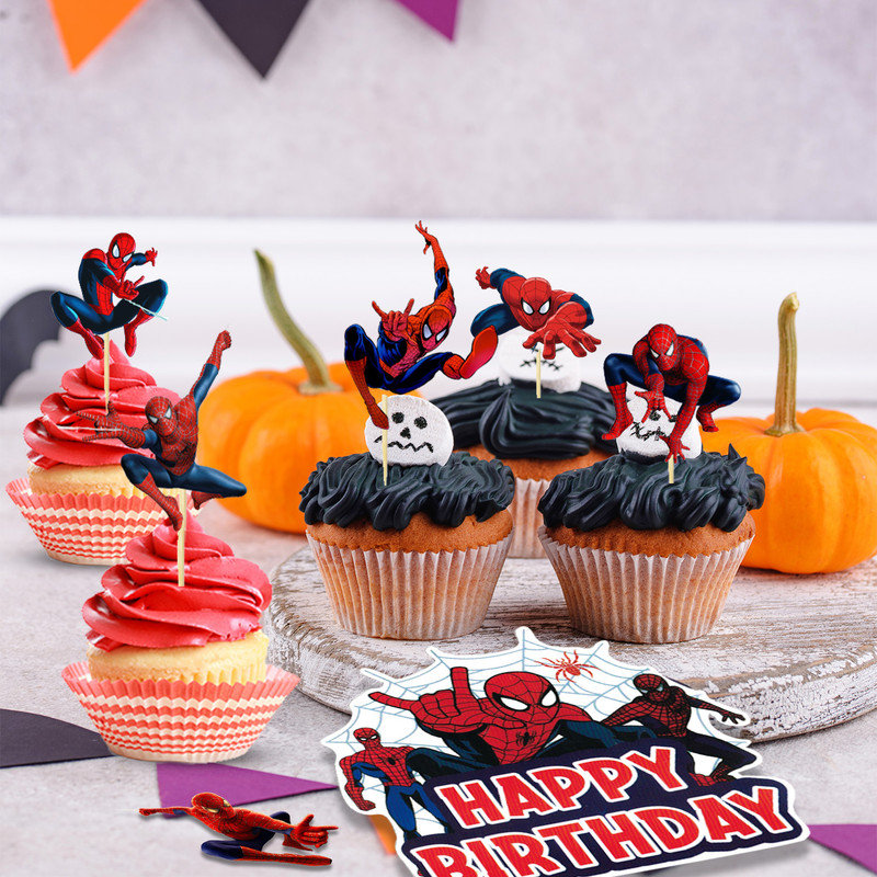 30 pièces de fête d'anniversaire Spiderman, ensemble de décorations pour enfants Spiderman