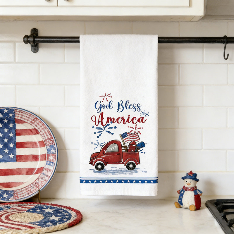 Independence Day Patriotic Tea Towel, Swift Drying Kitchen Towel For Holiday Decor And Gifts, 26x16.9in Multicolor, A