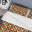 Yellow Ikat Ogee - Ensemble de housse de couette abstrait - Microfibre de polyester-2029807485