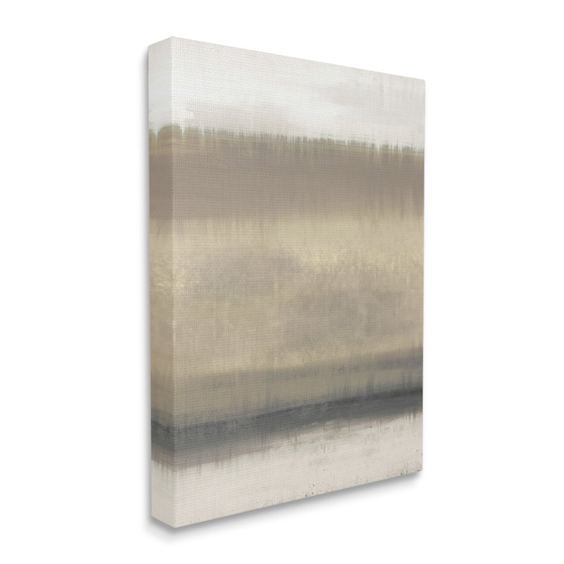 Peinture abstraite de paysage de prairies brunes par Elizabeth Medley, L 16 po x H 20 po, Toile tendue