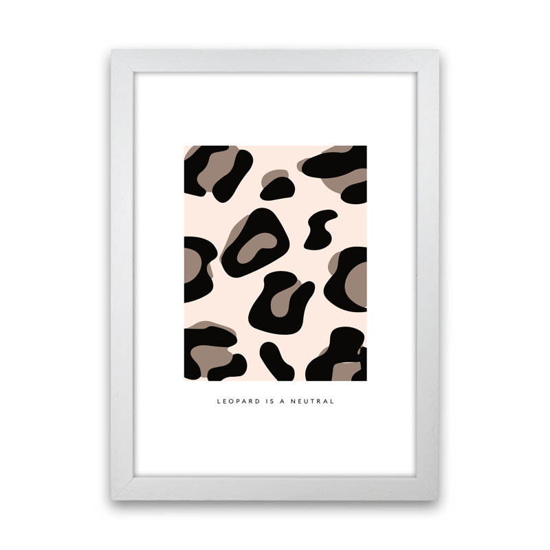 Big Leopard Powder Rose - Print, White Frame, 34cm H x 25cm W x 3cm D