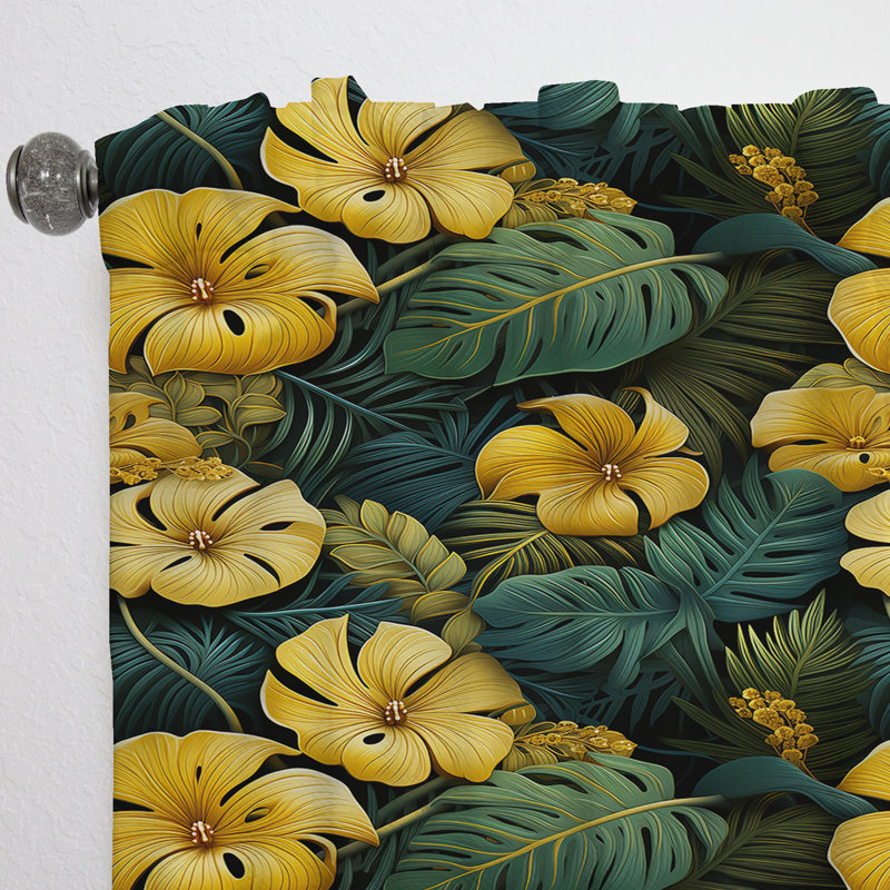 Monstera - motif tropical magique IV - Rideau floral - Rideau floral obscurcissant - 1 panneau, L 52 po x L 108 po