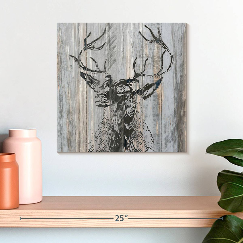 Crowle Cabin Rules Deer II, H 16 po x l 16 po