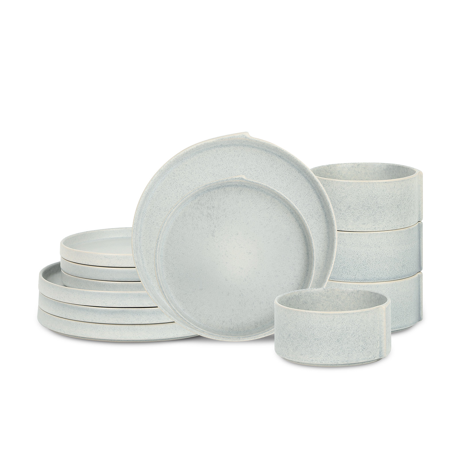 Stone Lain Bao 12-Piece Dinnerware Set Stoneware, Blue/Grey
