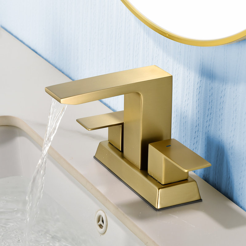 Robinet de lavabo pour salle de bain Waterfall, Or brossé