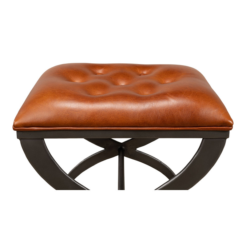 Leather Accent Stool