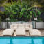 Ensemble de canapé de patio modulaire compact 3 pièces avec poufs, en tissu oléfine à séchage rapide, pour terrasse.-271421796
