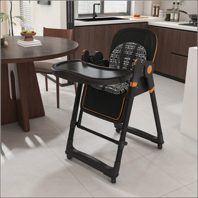 Chaise haute convertible pour bébé à bascule avec harnais à 5 points pour un rangement et une mobilité faciles, convient aux enfants de 6 à 3 ans