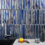 Komorebi Brick Bayou Blue 2X12 Subway Look Polished Glass Tile