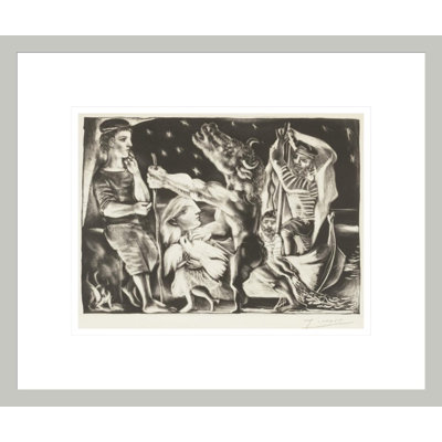 Minotaure aveugle guide par une fillette dans la nuit, planche 97 de la suite Vollard par Pablo Picasso