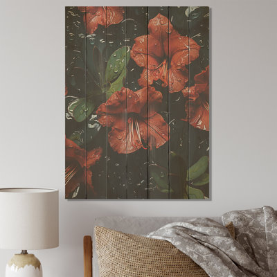 Singulier beauté des rhododendrons rouges - Rhododendron sur bois
