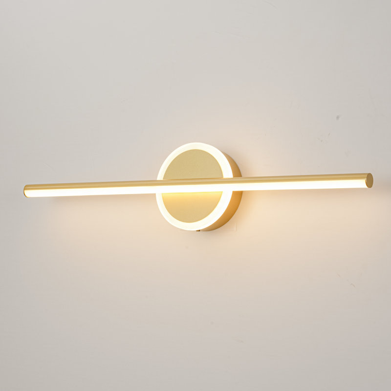 1-Light Modern Dimmable Gold LED Wall Sconce