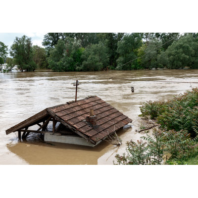 Flooded House by Visual_Intermezzo - Wrapped Canvas Print