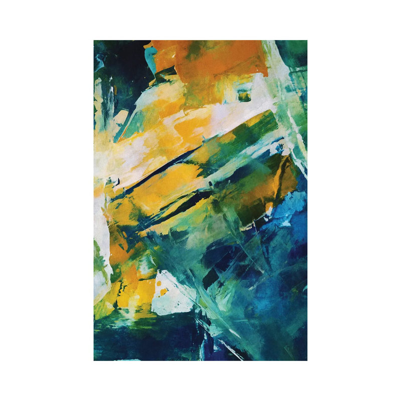 Random Brush Strokes V by Angel Estevez - Wrapped Canvas Painting, 20.32 cm H x 30.48 cm W x 1.91 cm D