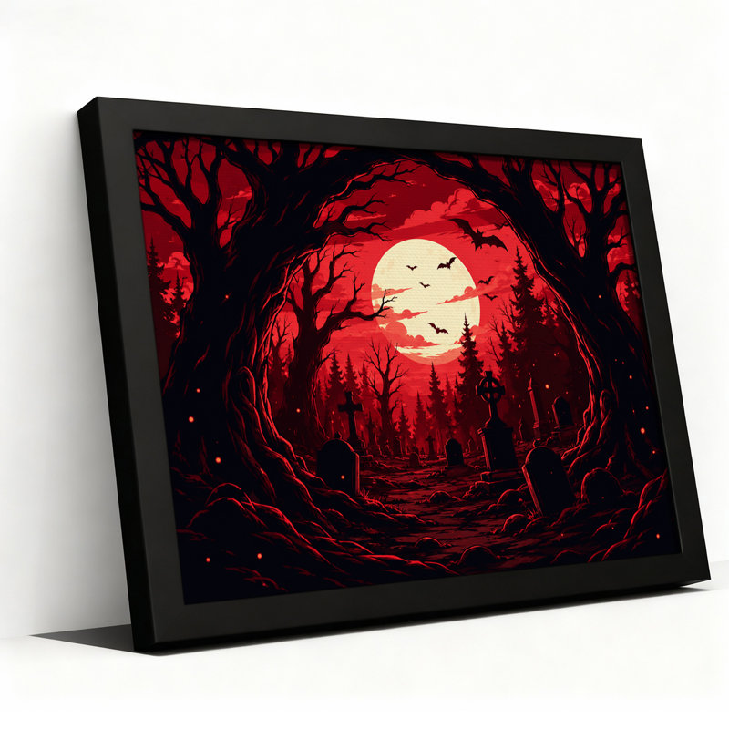 Silhouettes d'art sur toile, "Halloween", H 12 po x l 18 po