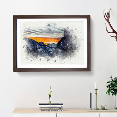 Sunset over Yosemite in Abstract - Picture Frame Graphic Art Print