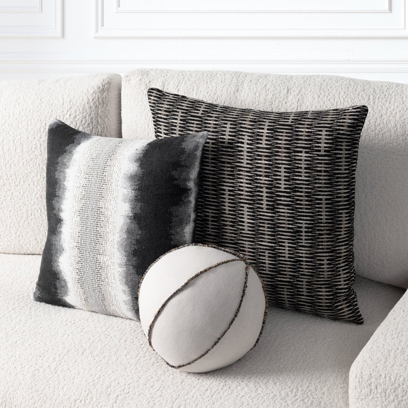 NEW ARRIVALS Circular Indoor/Outdoor Pillow Cover & Insert, Grigio