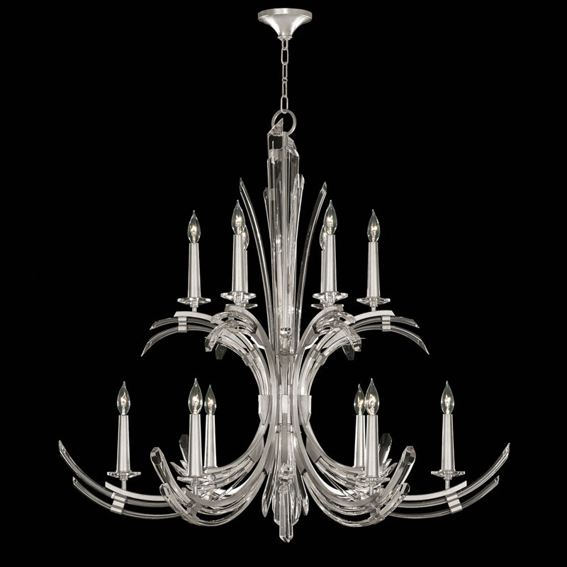 Trevi 12 - Light Chandelier, Silver Leaf