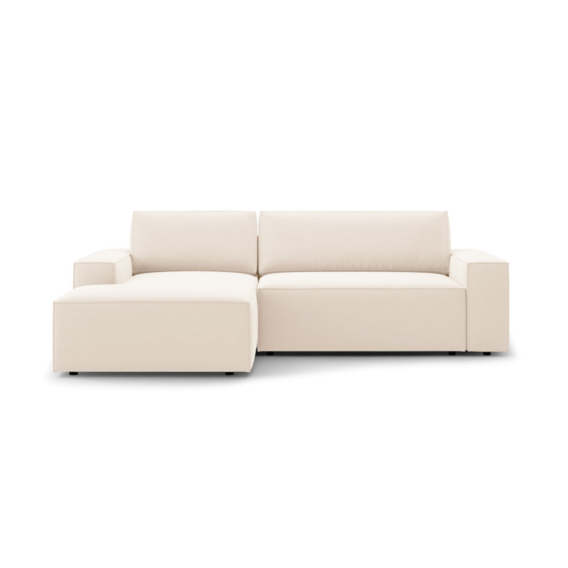 Alisbha 3 Seater Velvet Sofa Bed, Light Beige