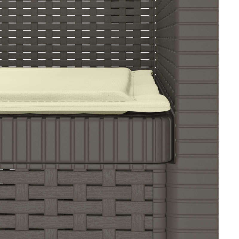 Outdoor Lounge Chair with Cushions, Cream, Light Grey