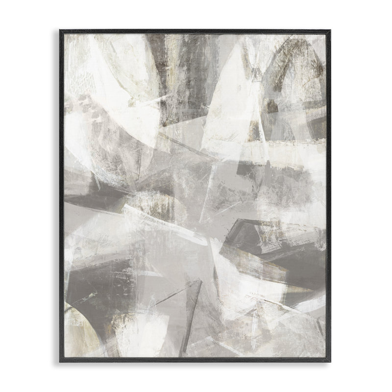 Giclée encadrée grise, courants doux, design par Hannah Dawson, H 14 po x l 11 po, Giclée encadrée noir minuit