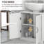 Armoire de salle de bain pour salle de bain, armoire de base avec tablettes réglables, blanc